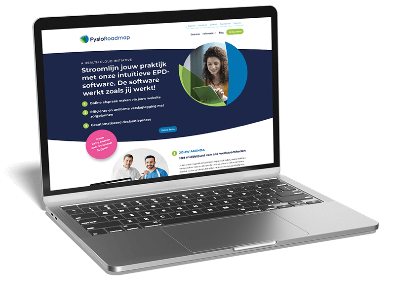 FysioRoadmap epd software op laptop