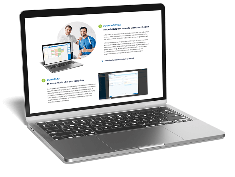 FysioRoadmap epd software laptop