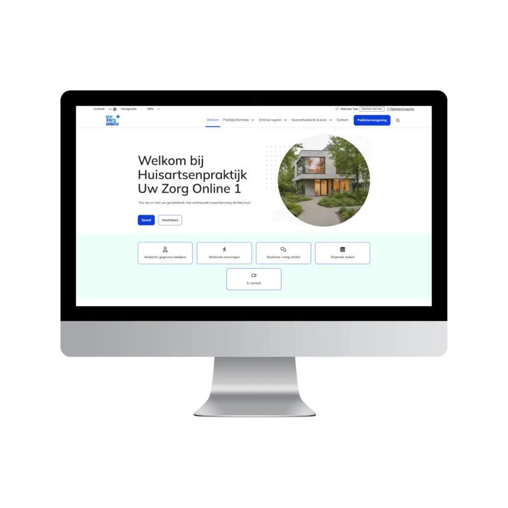 Voorbeeld website Huisartsenpraktijk Uw zorg online 1